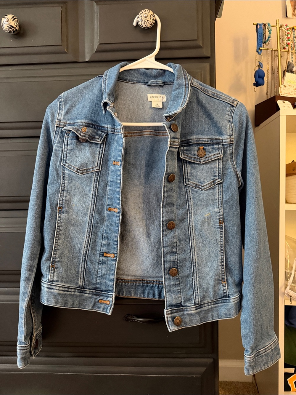 crown & ivy Light Blue Denim Jacket with Chest Pockets